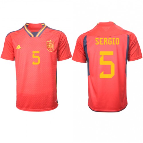 Maillot de foot Espagne Sergio Busquets #5 Domicile Monde 2022 Manches Courte